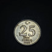 Escoines Koleksiyon 39963675dde3710cff 25yeni Kuruş 2005 Çapaklı portre/Nadir çıkar YTL madeni para thumbnail 5
