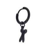 BZ 316L Çelik Unisex Siyah Tek Makas Küpe UNK-488 - 3