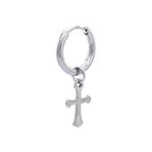 BZ 316L Çelik Unisex Tek Haç Küpe UNK-479 - 3