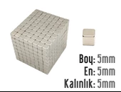 Neodyum Mıknatıs Küp 5x5x5mm  4 adet - 1