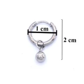 BZ 316L Çelik  Unisex Tek  Küre Küpe UNK-480 - 4