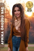 Afrika Zenci Örgüsü Rasta Ve Box Braid için Sentetik Saç - Koyu Kahve thumbnail 1