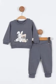YENİ Tavşan Desenli Erkek Bebek alt ust Takım Erkek Bebek Eşofman Takımı Erkek Bebek Takımı 2 li - 1