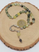 Prehnit (Prinayt) Taşı  Üst Segment Faset Kesim 33lük Tesbih 8mm (36525) thumbnail 4