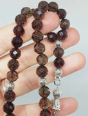 Dumanlı Kuvars Taşı Üst Segment Faset Kesim 33lük Tesbih 8mm (42510) thumbnail 2