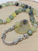 Prehnit (Prinayt) Taşı  Üst Segment Faset Kesim 33lük Tesbih 8mm (36525) thumbnail 3