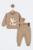 YENİ Tavşan Desenli Erkek Bebek alt ust Takım Erkek Bebek Eşofman Takımı Erkek Bebek Takımı 2 li - 2