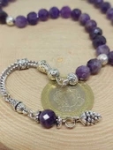 Ametist Taşı Koyu Renk Üst Segment Faset Kesim 33lük Tesbih 8mm (39700) thumbnail 3