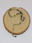 Prehnit (Prinayt) Taşı  Üst Segment Faset Kesim 33lük Tesbih 8mm (36525) thumbnail 6