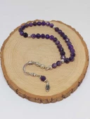 Ametist Taşı Koyu Renk Üst Segment Faset Kesim 33lük Tesbih 8mm (39700) thumbnail 6