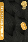 Afrika Zenci Örgüsü Rasta Ve Box Braid için Sentetik Saç - Siyah thumbnail 3