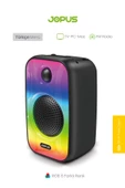 Metis Fm Radio Destekli 6 Farklı Renk Rgb Aydınlatmalı Şarjlı Kablosuz Bluetooth Hoparlör Siyah - 4