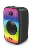 Metis Fm Radio Destekli 6 Farklı Renk Rgb Aydınlatmalı Şarjlı Kablosuz Bluetooth Hoparlör Siyah - 1