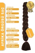 Afrika Zenci Örgüsü Rasta Ve Box Braid için Sentetik Saç - Kahverengi - 2