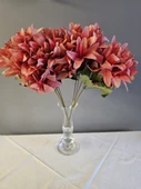 YASİMA 5 DALLI  MERCAN RENGİ ÇAN ÇİÇEĞİ 34 CM EL BUKETI VAZO ARANJMAN DEKOR ÇİÇEĞİ - 6
