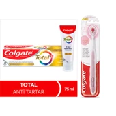 Colgate Dıs Macunu Total Antı Tartar 75 ml + Colgate Foamsoft Diş Eti Masajı Yumuşak Diş Fırçası 1+1 thumbnail 1