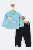 Ayı Desenli Uzun Kollu Pamuklu Sweat Pantolon Erkek Bebek Alt Ust Takım Erkek Bebek İkili Takım 2 li - 4