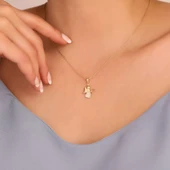 925 Ayar Altın Kaplama Melek Gümüş Kolye - CNS00598 - 3