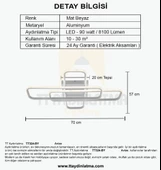 TT Aydınlatma TT324-BY  57 x 17 Profil Mat Beyaz 3 lü Plofonyer Led Avize thumbnail 4