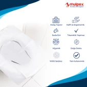 Mulpex Tek Kullanımlık Suda Çözünür Klozet Kapak Örtüsü - 5 x 10 lu Paket | Hijyenik ve Pratik Seyahat Aksesuarı - 5
