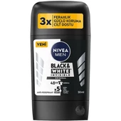 NİVEA Men Erkek Stick Deodorant Black&White Invisible Original 50 Ml,48 Saat Anti-Perspirant Koruma - 1