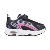 Küçük Kız Çocuk Sneaker - Siyah-Mor, Cırtlı - 1
