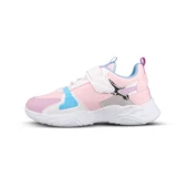 Büyük Kız Çocuk Sneaker - Beyaz-Mor, Cırtlı - 2