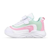 Küçük Kız Çocuk Sneaker - Beyaz-Yeşil, Cırtlı - 2