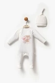 MOİ NOİ Unisex Yenidoğan Bebek Şapkalı Tulum 2 li - 1