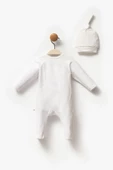 MOİ NOİ Unisex Yenidoğan Bebek Şapkalı Tulum 2 li - 3