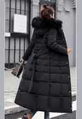 Kışlık Tam Boy Kapüşonlu Günlük Kadın Şişme Mont thumbnail 5