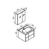 Orka Likya 65 cm Mat Beyaz Banyo Dolabı Takımı thumbnail 3