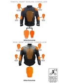 Forte Gt 1084 Babil Full Koruma 4 Mevsim Kışlık Softshell Motosiklet Montu 2XL Beden Siyah - 7