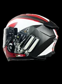 SWAY 865 FULL FACE ENGINE WHITE RED Large - 3