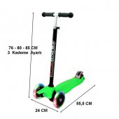 Can 3 Tekerlekli Ayarlanabilir Led Işıklı Maxi Twister Yeşil Scooter CN254 - 1