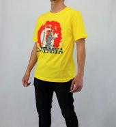Sarı antalya saat kule baskılı tshirt - 2