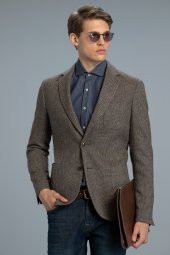 Lufian Erla Spor Blazer Ceket Slim Fit Kahverengi - 1