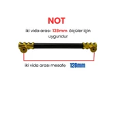 50 Adet Halka Boru Altın Siyah Metal Mobilya Kulpu 128mm - 3