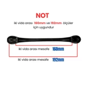 50 Adet Aras Mat Siyah Metal Mobilya Kulpu 160mm - 192mm - 3
