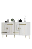DEMONTE DECOR LİNEDD (KB150) KONSOL BEYAZ-ALTIN - 5