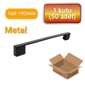 50 Adet Kare Mat Siyah Metal Mobilya Kulpu 160mm - 192mm - 1