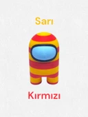 AmongUs Taraftar, Mıknatıslı Çizgili Yeni Sarı-Kırmızı Among Us - 1