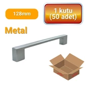 50 Adet Kare Mat Krom Metal Mobilya Kulpu Seti 128mm - 1