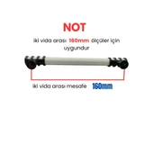 50 Adet Halka Boru Siyah Beyaz Metal Mobilya Kulpu 160mm - 3