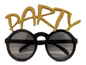 Altın Simli Party Yazılı Parti Gözlüğü Show 15x7 cm - 1