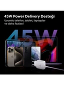 Spigen 45W USB-C Hızlı Şarj Aleti + Örgü Şarj Kablo Samsung PPS 2.0 / Isı Düşürücü GaN Destekli Akım Korumalı Güç - 3