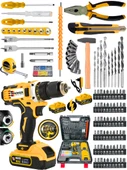 Wacker Pro Germany  Yellow 2100S Çelik Şanzuman 157 Parça Usta Setli Çift Akülü Vidalama Matkap - 1