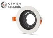 NOAS YL60 1661 Amazon Beyaz Siyah Yuvarlak Spot Kasası - 1