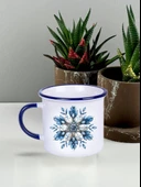 DeepCraft Best Quality Enamel Mavi Kulp Kupa Yılbaşı,Sevgililer Günü, Hediyelik Kupa 300ML - 2