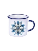 DeepCraft Best Quality Enamel Mavi Kulp Kupa Yılbaşı,Sevgililer Günü, Hediyelik Kupa 300ML - 1
